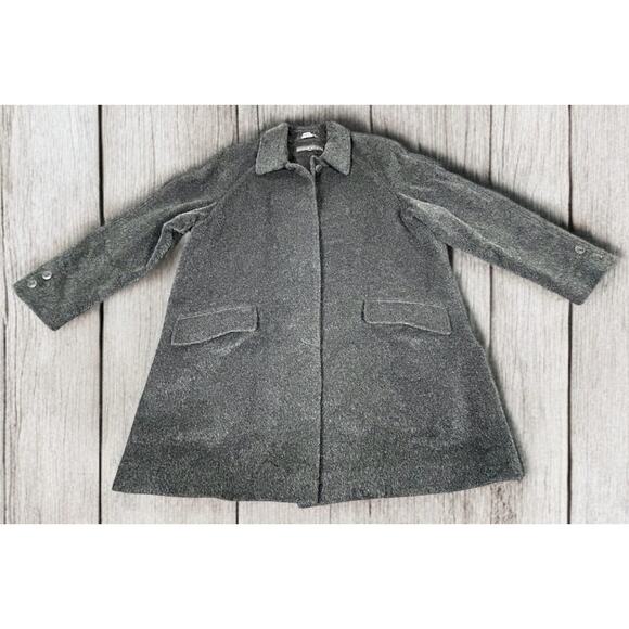 Anne Klein Black Wool Mohair Blend Overcoat Coat Women's Size 14 WPL 7888 - Picture 1 of 11